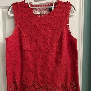 New Wild Fable Vibrant Orange-Red Embellished Top